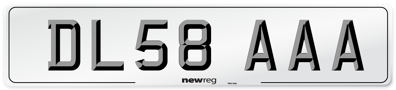 DL58 AAA Number Plate from New Reg